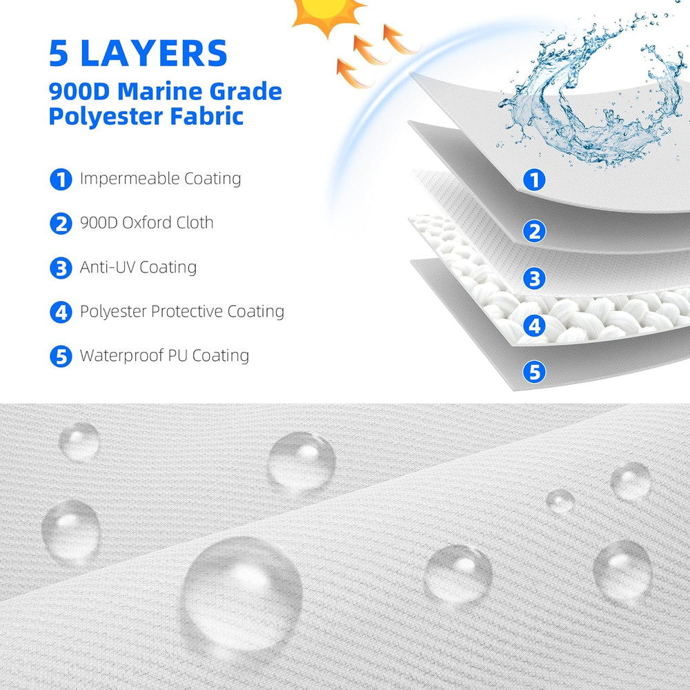 Waterproof Universal Leaning Post Cover, 900D Marine Grade Polyester Fabric Cent