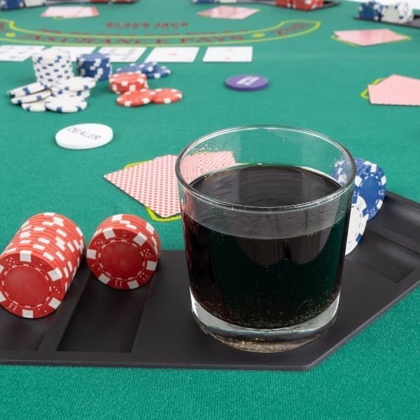Octagonal Poker Table Top - Cupholders & Chip Trays