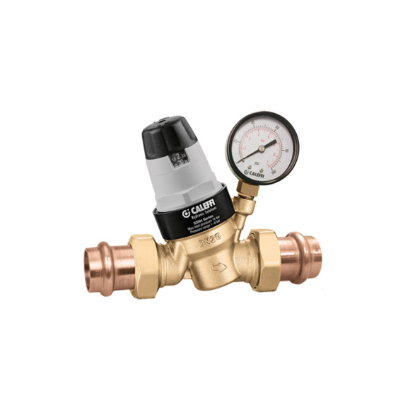 Caleffi 535651HA 3/4"  PresCal™ Press Union Pressure Reducing Valve w/Gauge