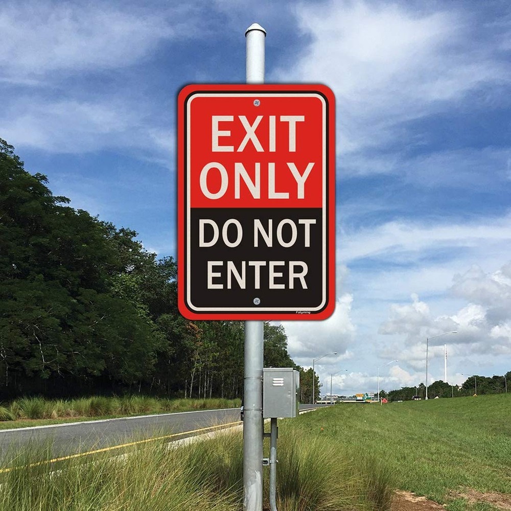 2 Pack Exit Only Do Not Enter Signs 18 x 12 Inches Large Exit Only don't Ente...