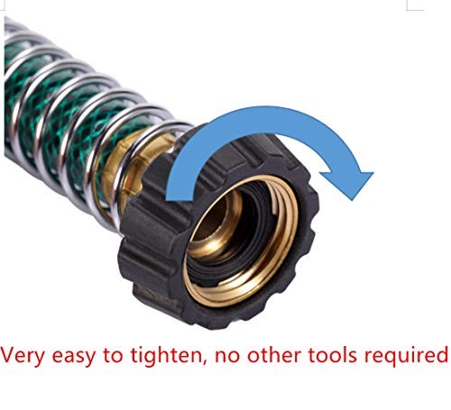 Garden Hose Coiled Spring Protector with Solid Brass Faucet Hoses Coupling