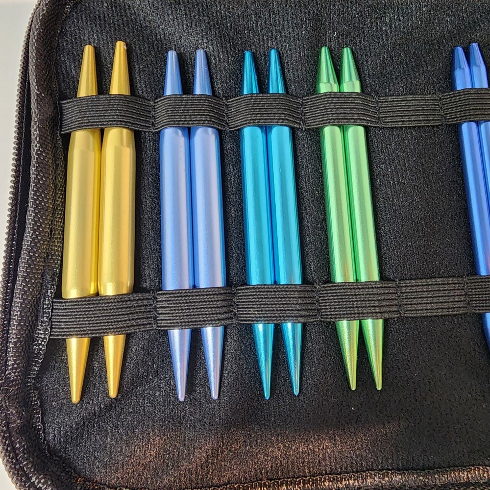 Interchangeable Knitting Needle Set Circular Aluminum Kit Case Complete