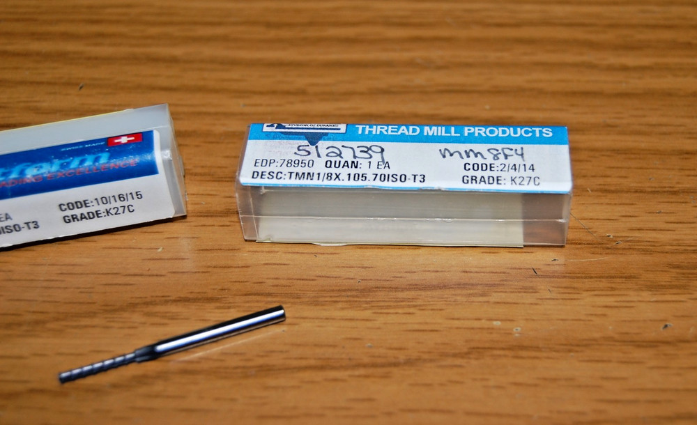 THREAD MILL 1/8" x .105 STRAIGHT FL SOLID CARBIDE XACTFORM# 78950