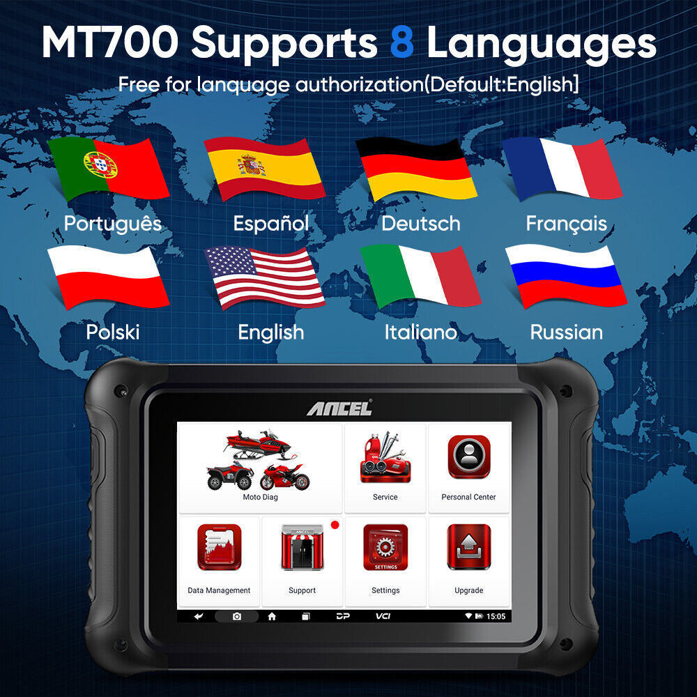 ANCEL MT700 OBD2 Scanner All System Code Reader Motorcycle Diagnostic Tool ABS