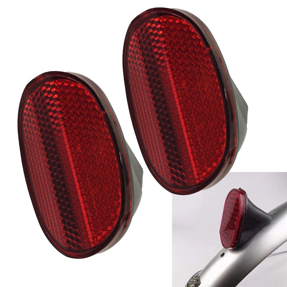 2pcs Bicycle Rear Mudguard Reflector Black Red Design Simple Installation