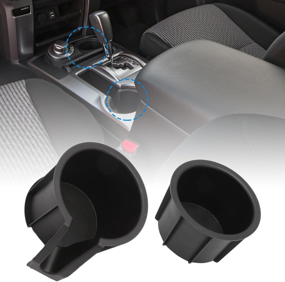 2PCS Cup Holder Center Console Inserts Compatible for 4RUNNER 2014 2015 2016 ...