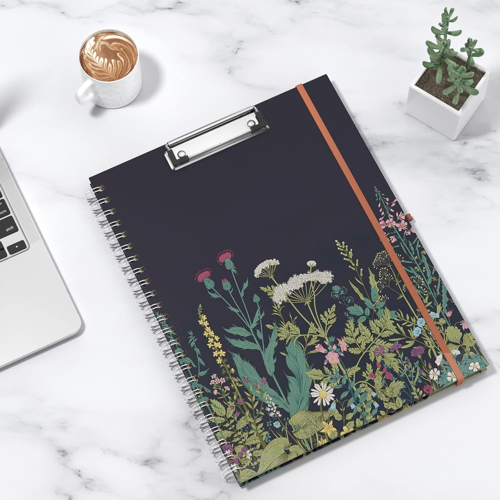 Spiral Clipboard Folio with Refillable Lined Notepad, 14.5 x 9.8 in,
