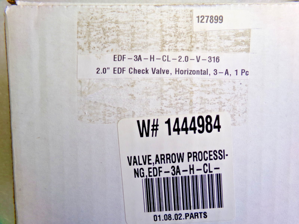 YGROS 2" Horizontal EDF Springless Eccentric 3A Stainless Tri-Clamp Check Valve