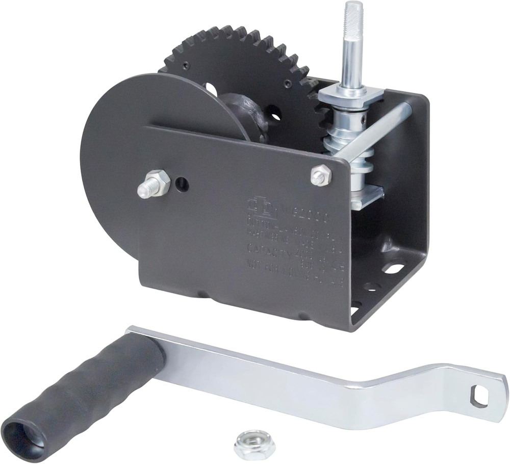 Heavy-Duty Worm Gear Winch 2000 Lb Capacity - Ergonomic Handle & Rust-Resistant