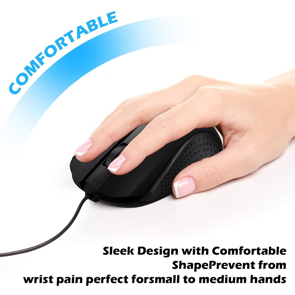 12 PCS Wired Computer Mouse Bulk USB Ergonomic Plug And Play Mice PC Laptop