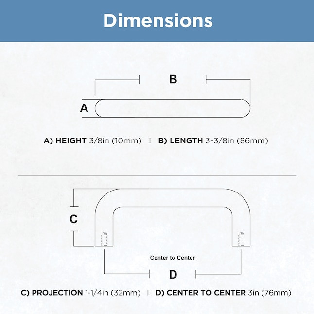 Brainerd White Plastic 3" Drawer Pull Handle 76mm Cabinet Hardware P604AAV-W-C7