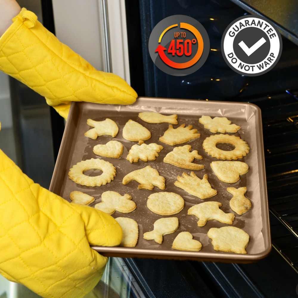 NutriChef Professional Home Kitchen Bake Pans Non-Stick Coated Layer Surface 2pc