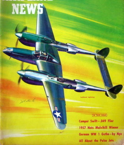P-38 SUPER-SCALE PLANS + CONSTRUCTION ARTICLE to Build a 52" UC Model Airplane