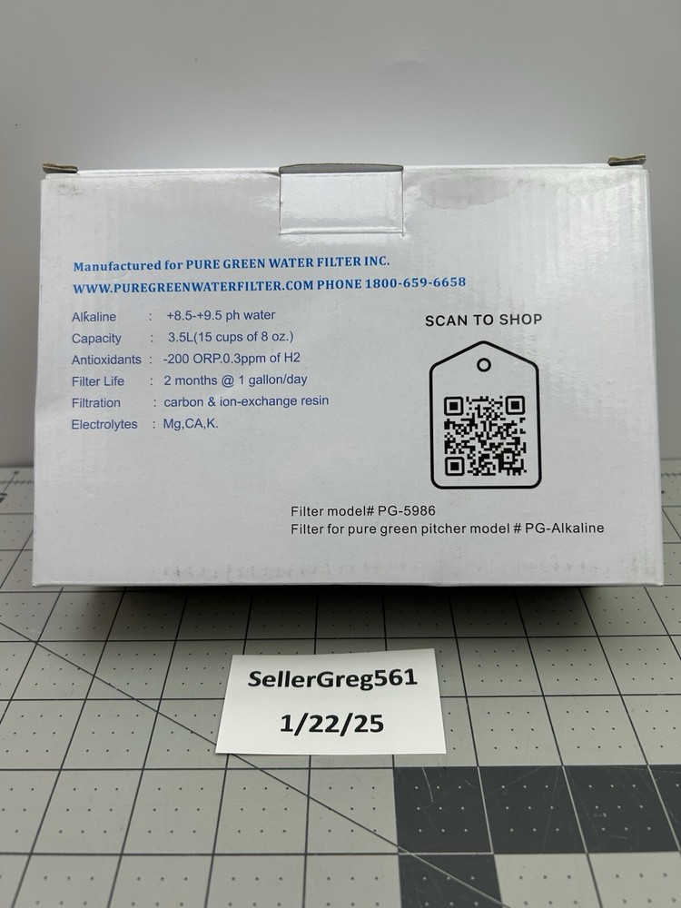 PURE GREEN Replacement Water Filters, for PURE GREEN Pitchers, 3-Pack