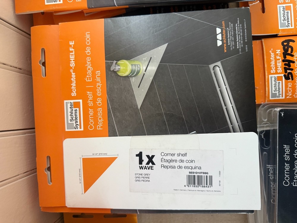 Schluter Systems Shelf Triangular Corner Wave Stone Grey SES1D10TSSG