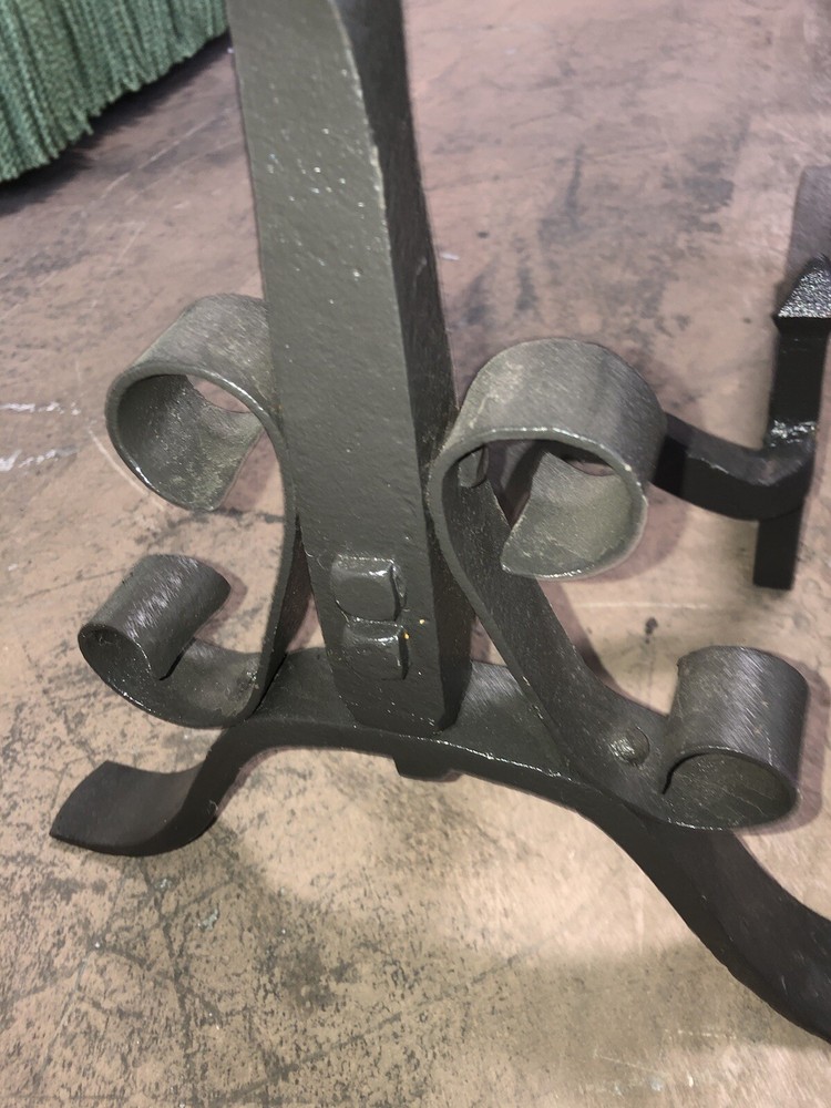 Wrought Iron Fireplace Andirons Bronze Finish