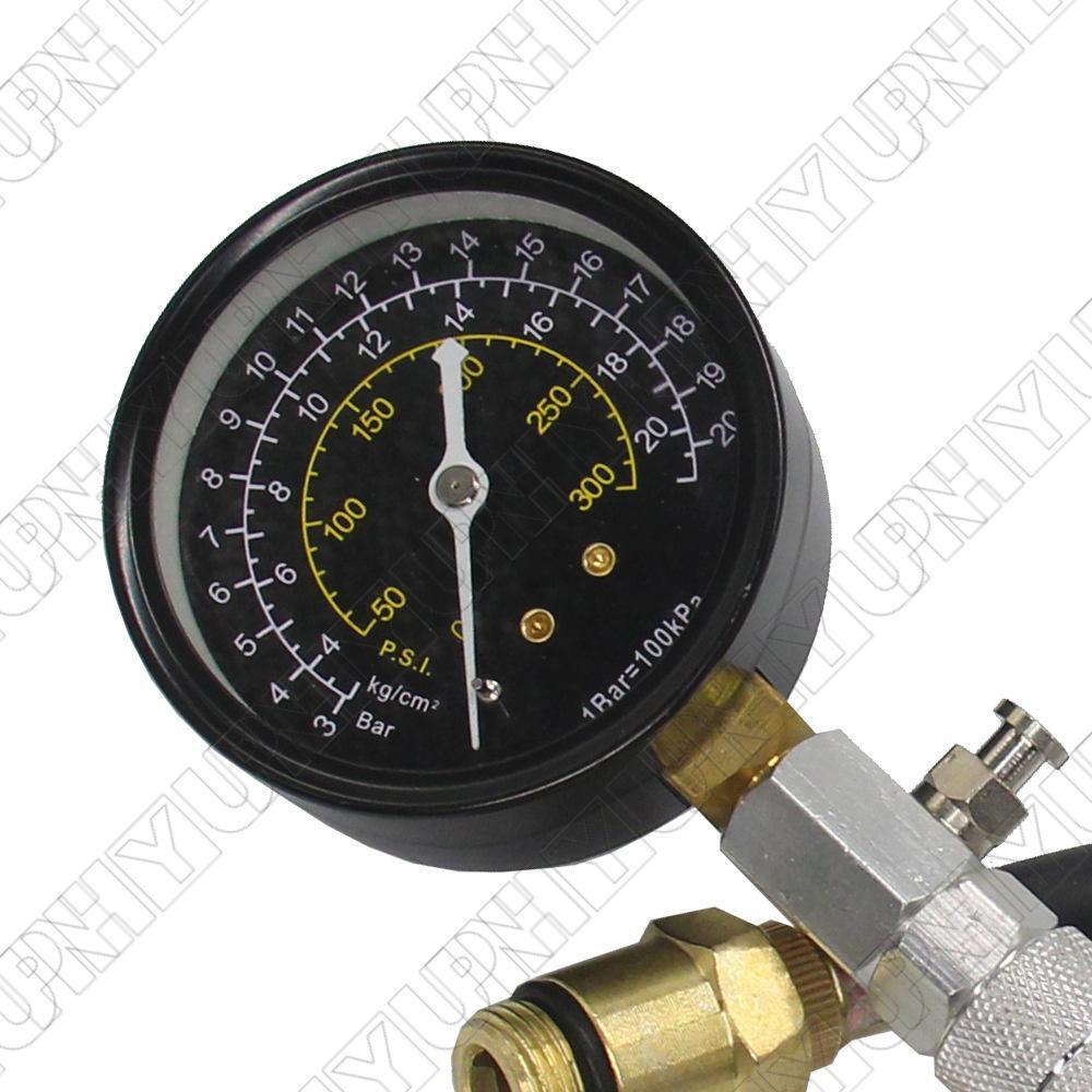 ENGINE COMPRESSION TESTER TESTING GAUGE GAGE CHECK TEST TOOL 0-300 PSI 11" Hose