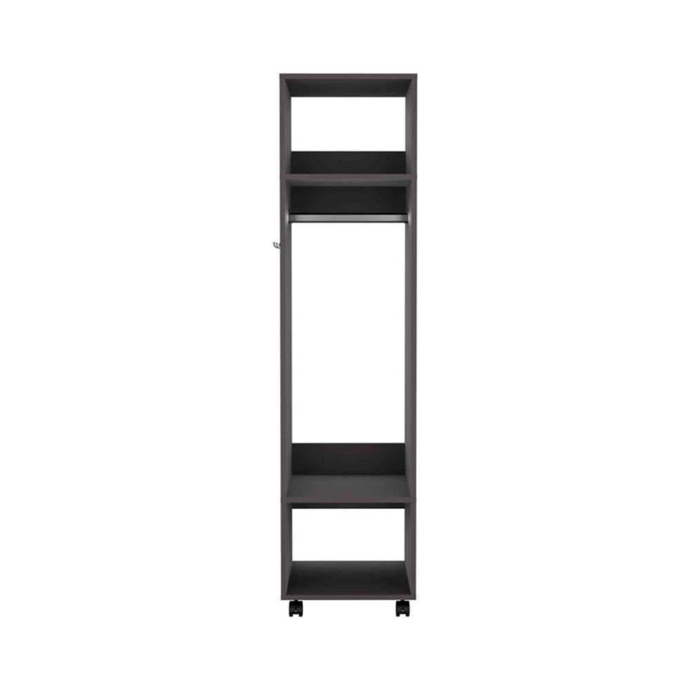Pemberly Row Cluster Wardrobe with Mirror Engineered Wood Black