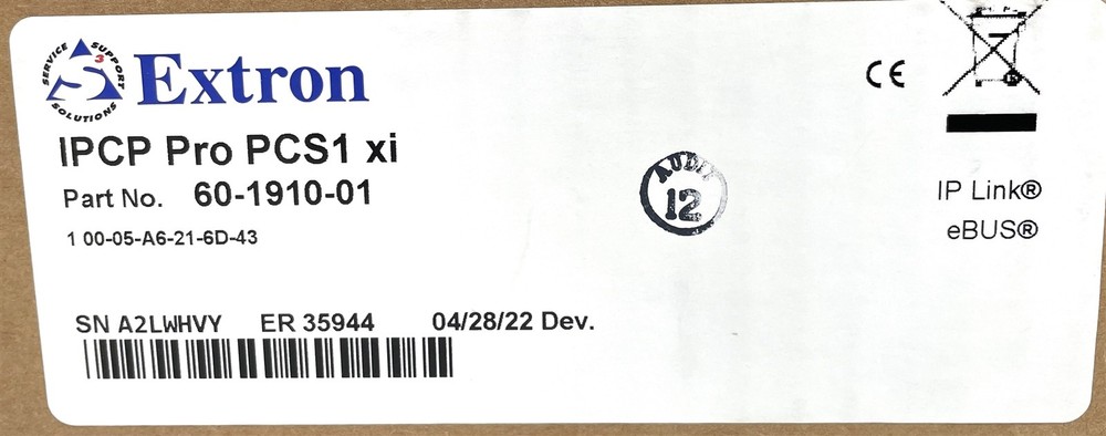 Open Box Extron IPCP Pro PCS1 xi Power & Device Control Processor 60-1910-01