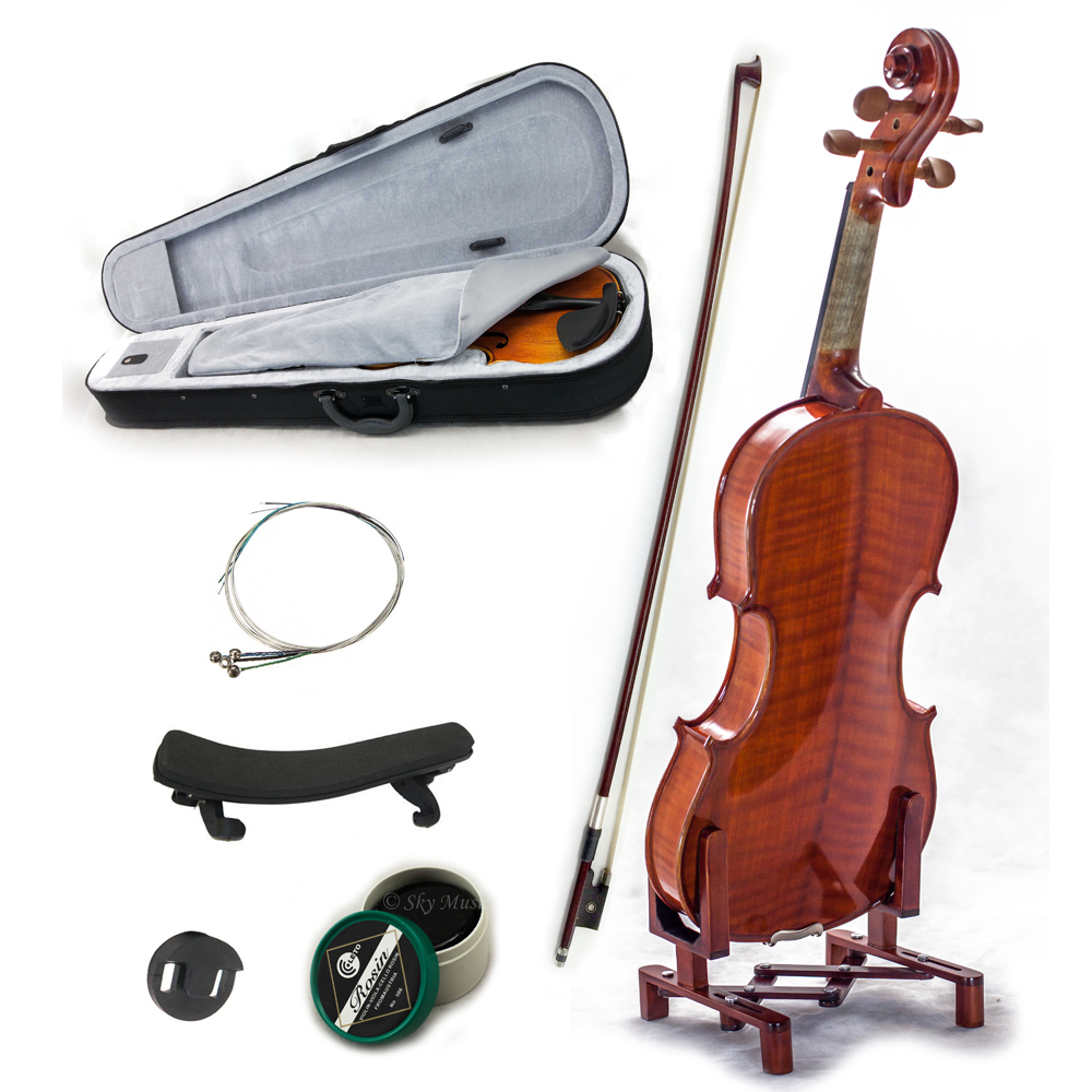 New Solid Wood Intermediate 1/4 Violin w Case Bow Rosin String