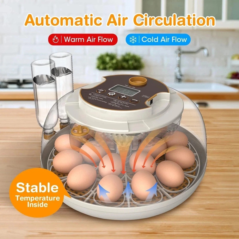 Incubators for Hatching Eggs,18 Egg Incubator with Automatic Egg Turning