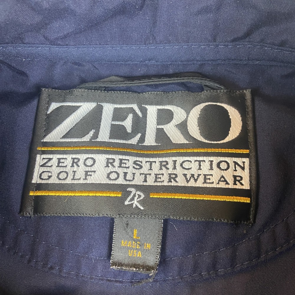 Zero Restriction Jacket Men Large Blue Golf Windbreaker Sleeveless Snap Pullover