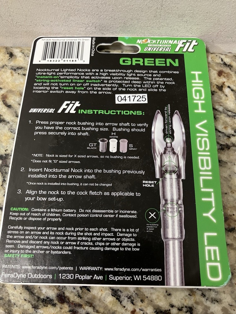 Nockturnal Fit Universal Size Green Lighted Nock 3-Pack