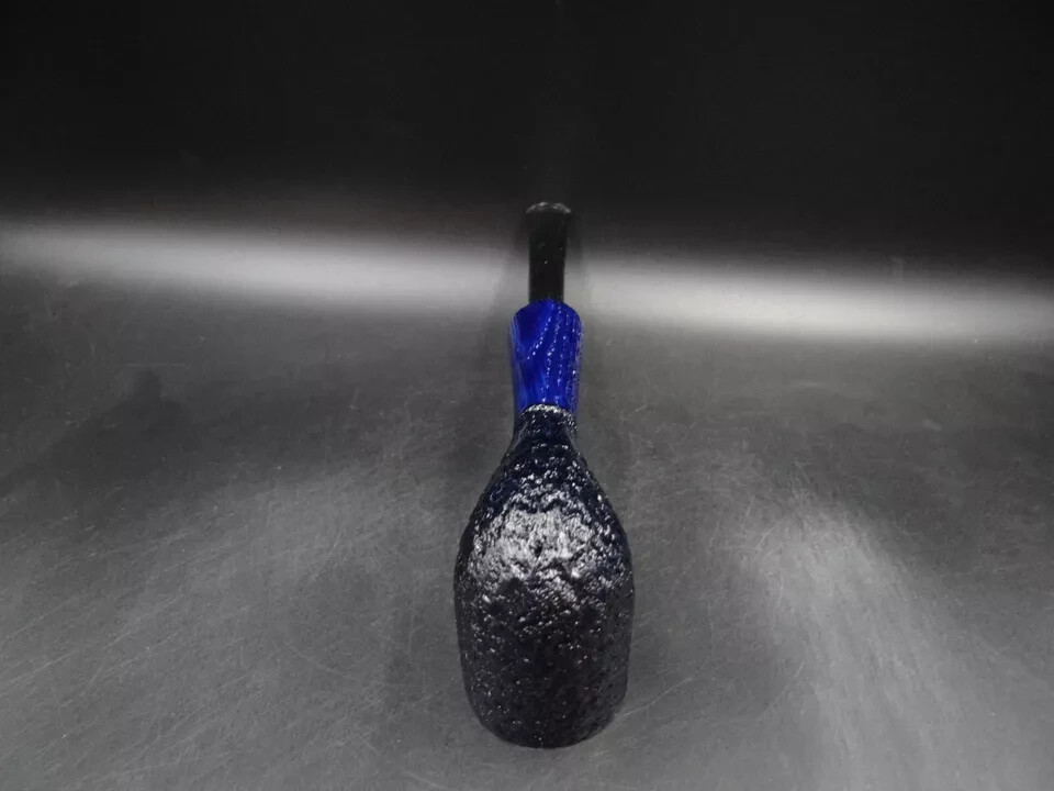 TURKIEWICZ BLACK OAK MORTAR HAND MADE BLACK & BLUE BILLIARD PIPE ST