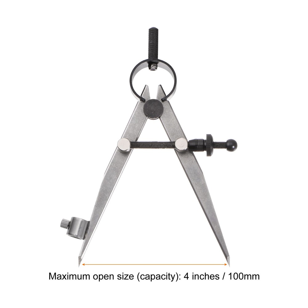 Spring Joint Caliper 4" Adjustable Spring Divider Caliper with Pencil Holder