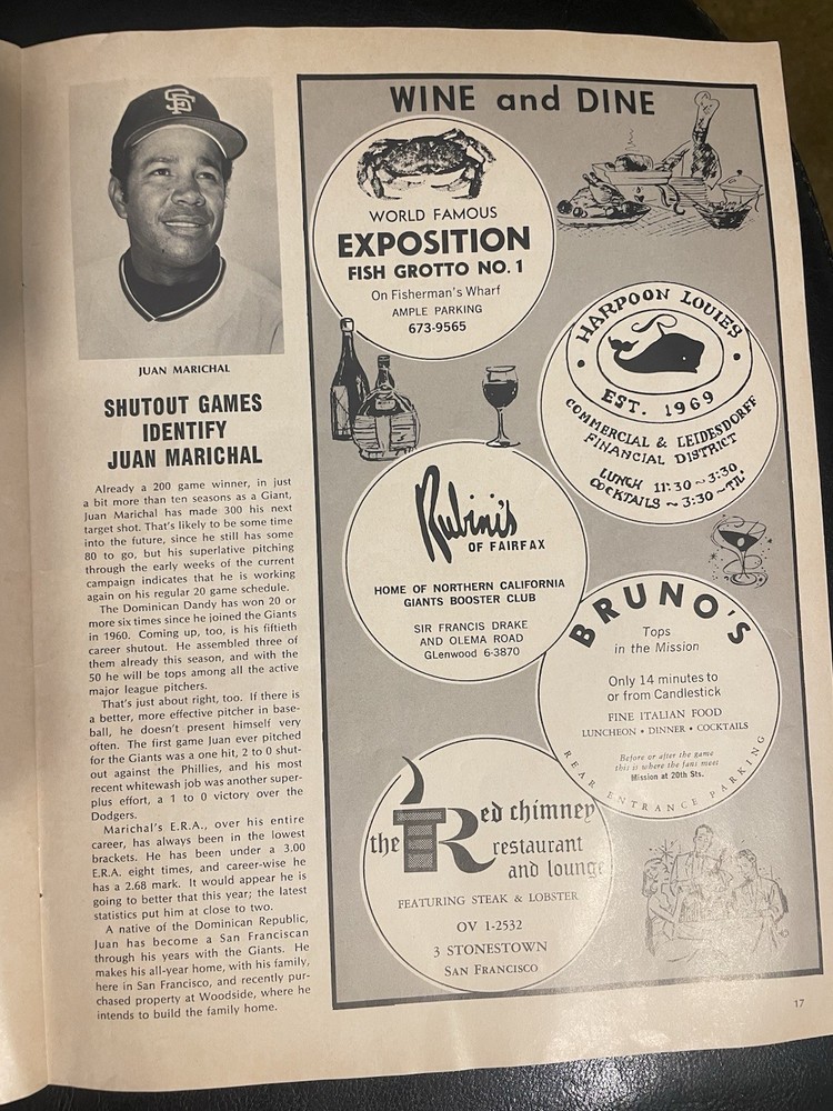 San Francisco Giants 1971 Program And Scorecard.