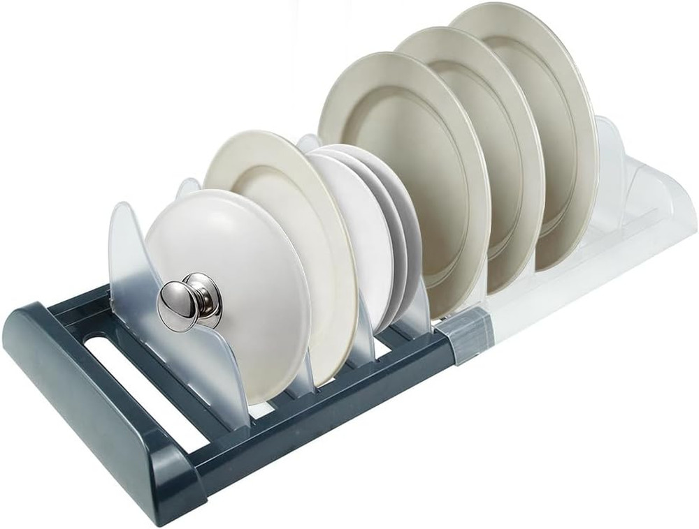 Expandable Pot and Pan Organizer Rack for Cabinet, Adjustable 35-58Cm Kitchen Ca