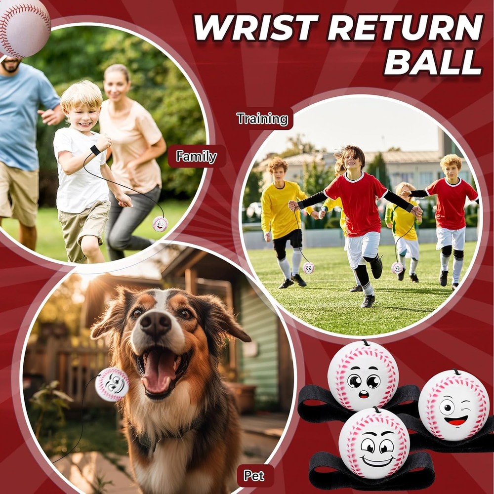 Wrist Return Balls on a String Face Return Sport Balls with Elastic Strap Wrist