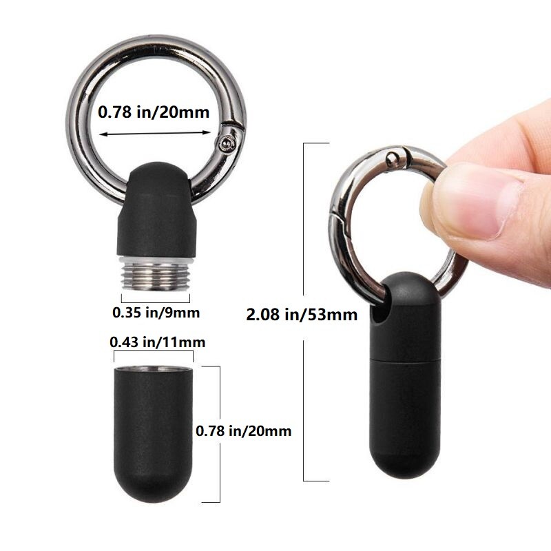 EDC Titanium Waterproof Pill Holder Container Case Organizer Portable Keychain