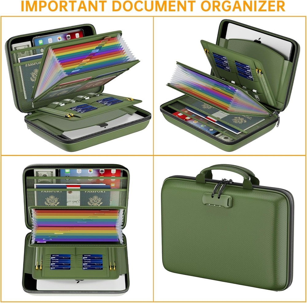 DocSafe Fireproof File Organizer with Lock, Hard-Shell Case Fireproof Document B