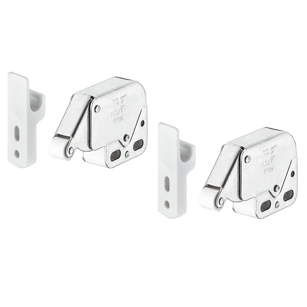 Hafele Mini Latch Automatic Spring Catch Nickel Plated (2 Pack)