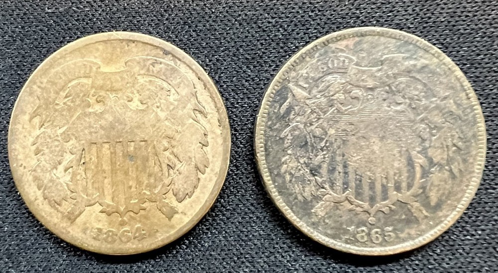1864 & 1865 Two Cent Piece