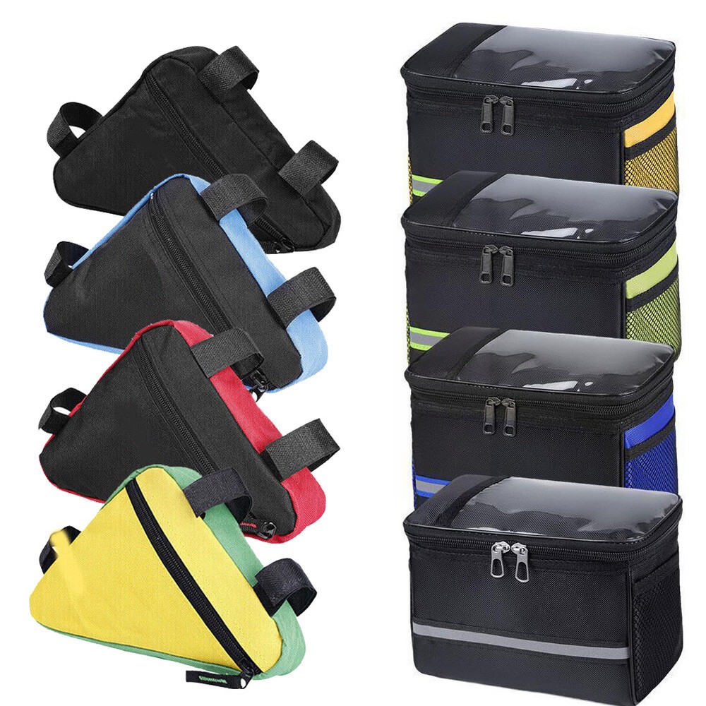 Bike Front Handlebar Bag Triangle Saddle Frame Adjustable Cycling Decor Pouch US