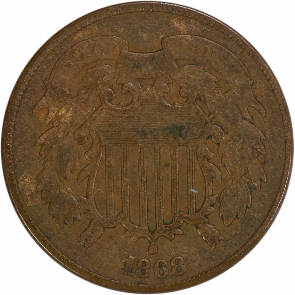 1868 Two Cent Piece VF Uncertified #802