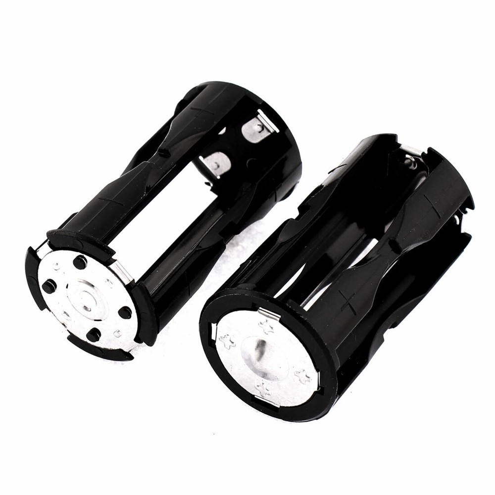 2Pcs Round Battery Holder Container Case for 4 x AAA Batteries