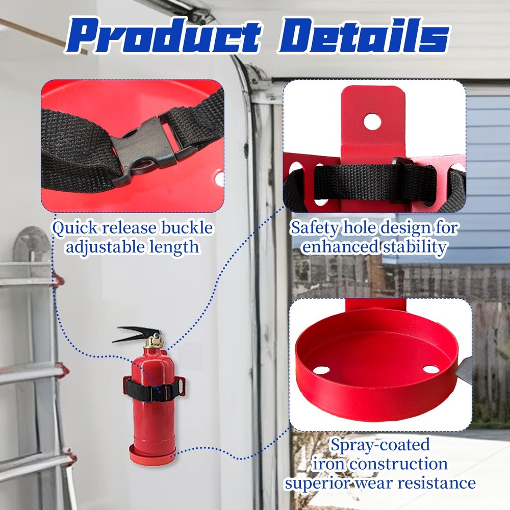 Fire Extinguisher Mount,Wall Mounted Fire Extinguisher Bracket,Compatible wit...