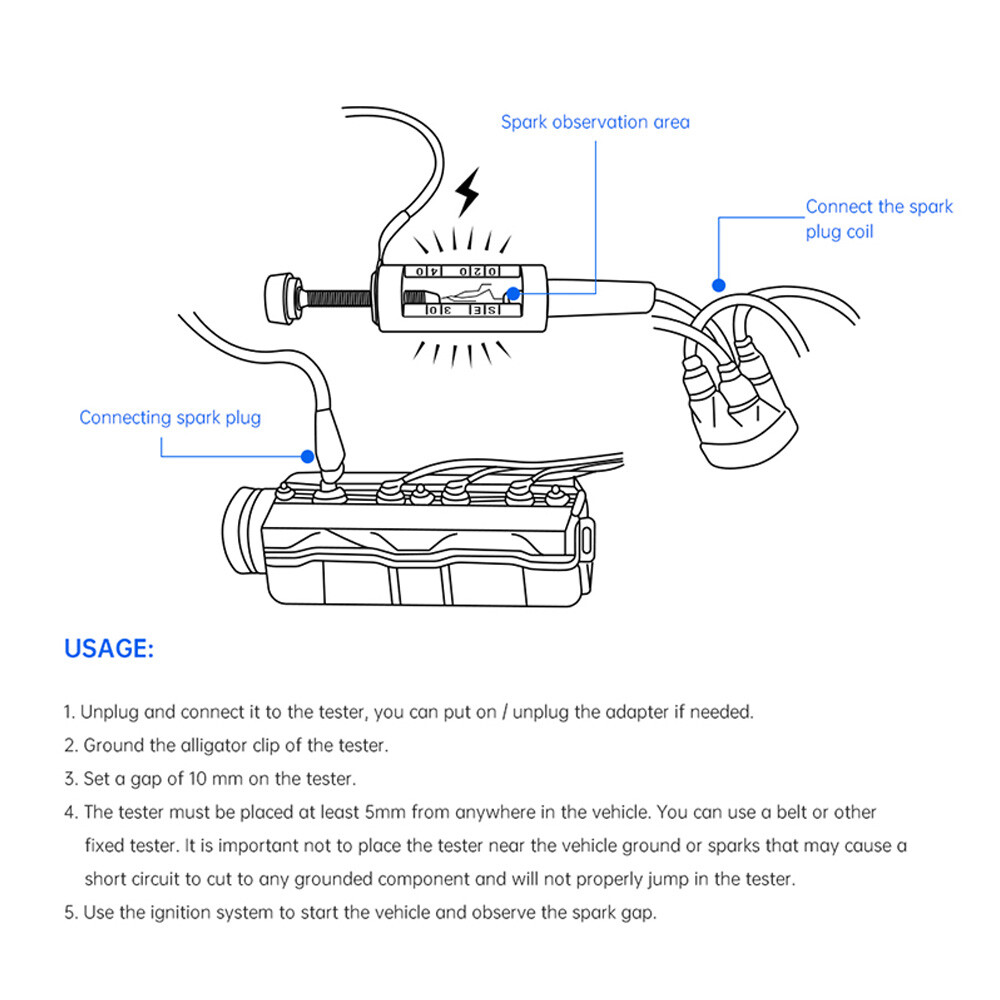 In Line Spark Plug Tester Ignition System Coil Engine Auto Diagnostic Test Tool