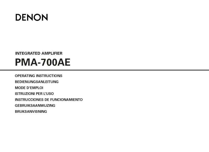 Denon PMA-700AE Amplifier Owners Manual