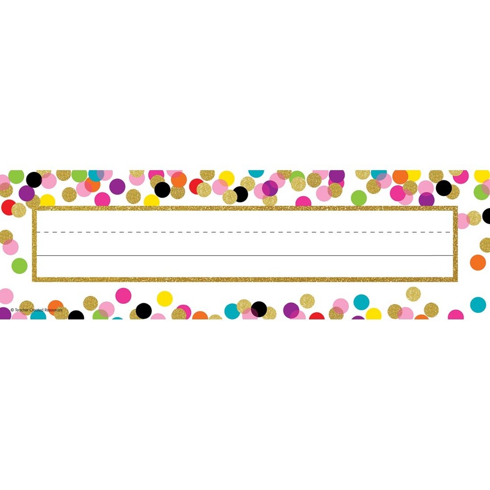Confetti Flat Name Plates by Teacher Created Resources