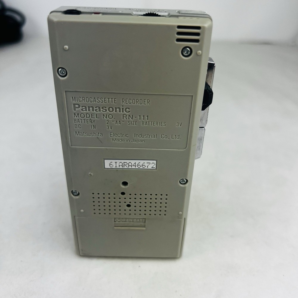Panasonic RN-111 VAS Microcassette Voice Activated Recorder Silver Black 9B