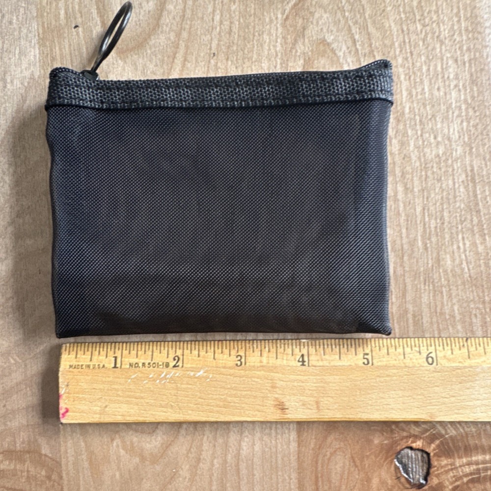 POGU Black Zippered Mesh Pouch with Ring Pull, Black, Zipper Closure