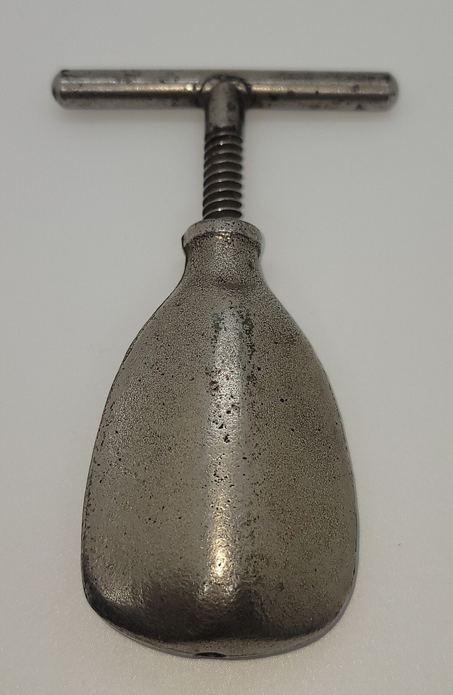 Antique Heavy Metal Nutcracker - Screw Twist, Solid Turn Handle, Nuts Thread, 6"