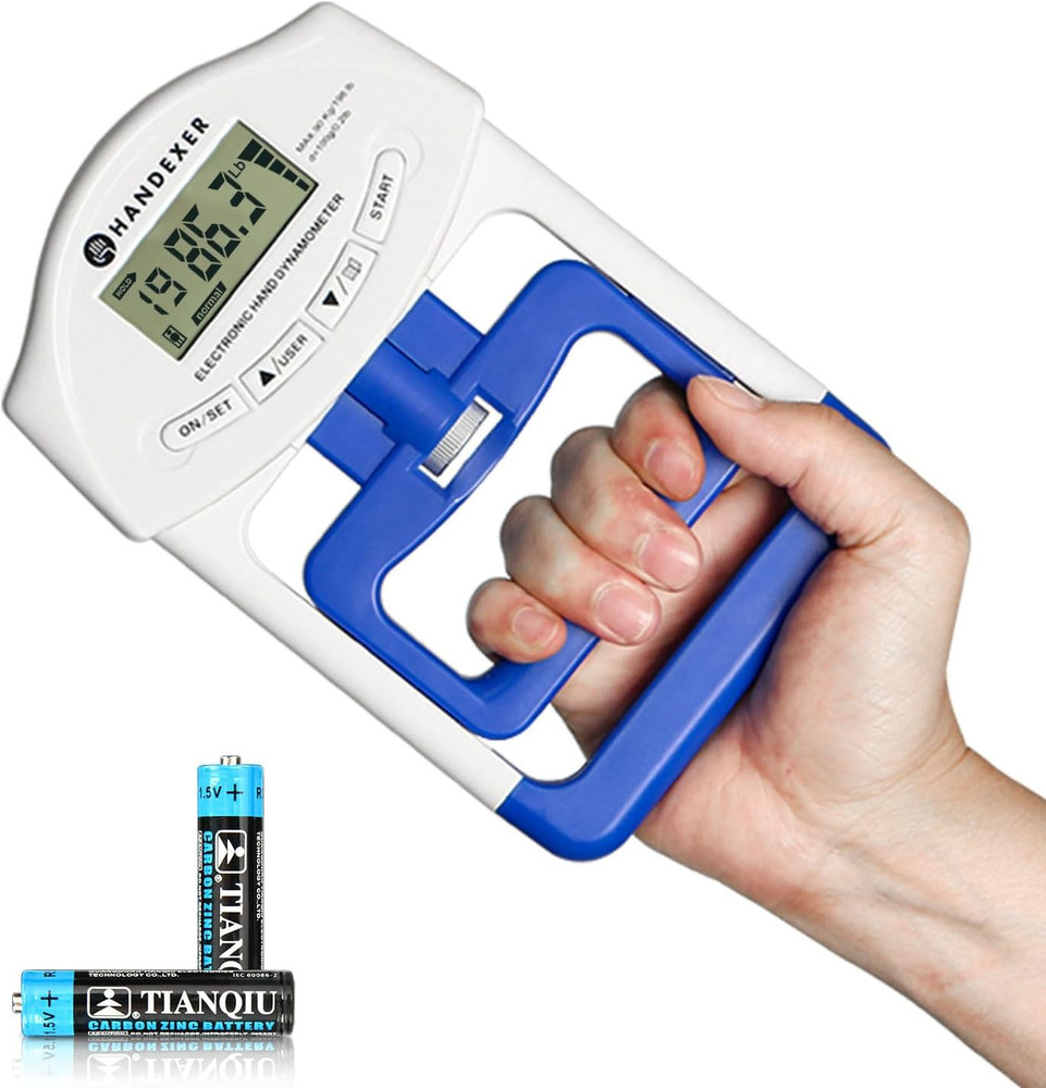 Grip Strength Tester 265Lb/120Kg, Digital Hand Dynamometer FDA Registered with B