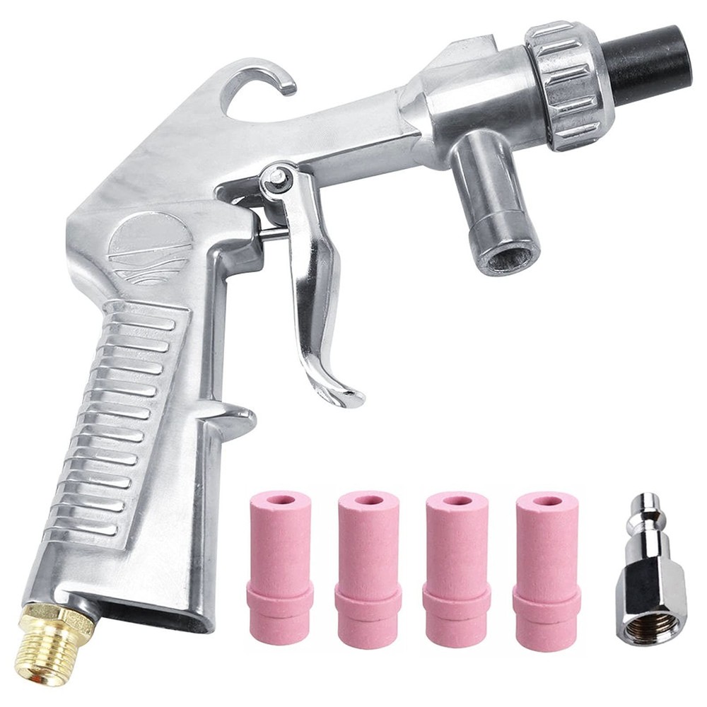 Sandblaster Kit Abrasive Sand Blasting Gun Rust Remove with Air Quick Adapter...
