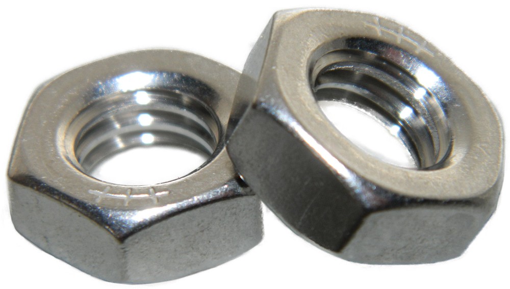 Stainless Steel Fine thread thin jam half height Hex Nuts 1/2-20 Qty 10