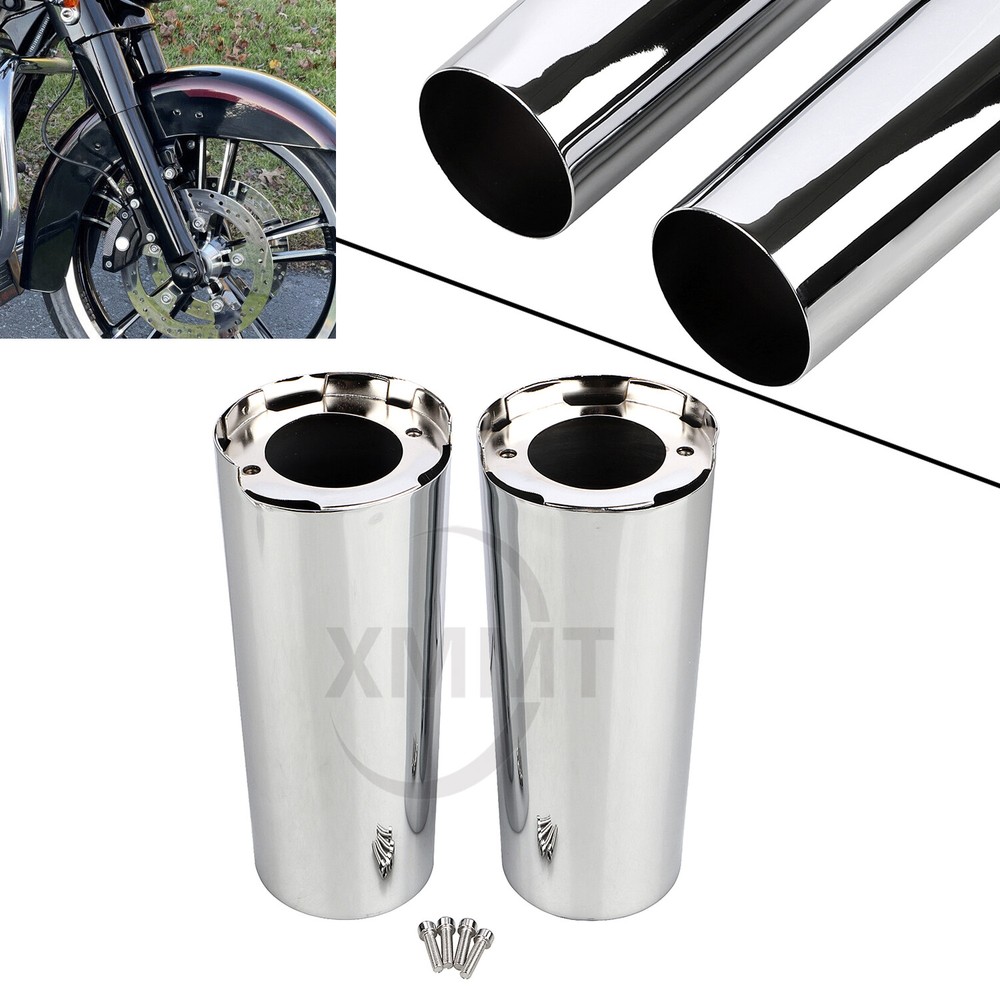 +2" Extend Chrome Fork Boot Slider Covers For Harley Electra Glide Ultra Limited